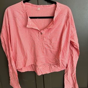 Free people seeing stripes pj set in strawberry milkshake size medium